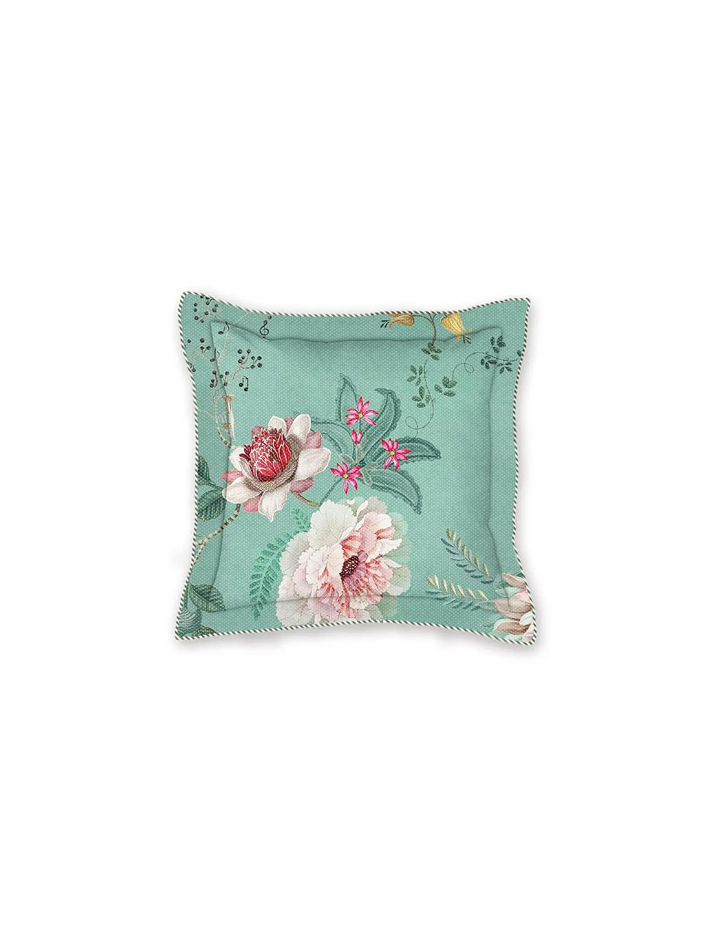 PIP STUDIO | Zierkissen gefüllt 45x45cm Tokyo Bouquet Pink | grün